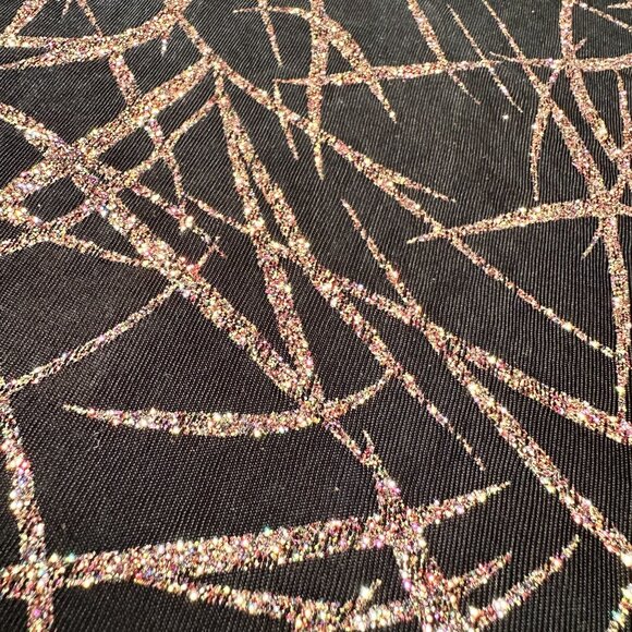 Halloween Black Orange Glitter Tablecloth Slinky Fabric 56 x 102 in - Picture 2 of 5